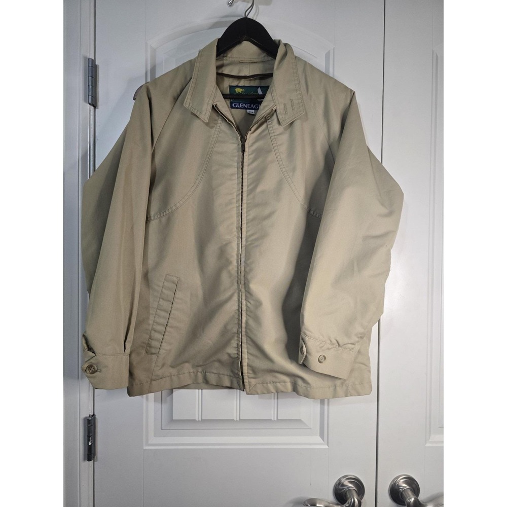 Jack Nicklaus‎ Gleneagles Mens Tan Khaki Harrington Jacket Vintage 40R Zip Up